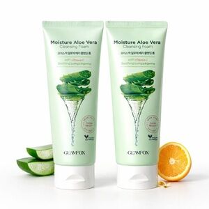 Lot 2 pack GLAMFOX Aloe Vera Cleansing Foam Vitamin C Korean K-Beauty Face Wash